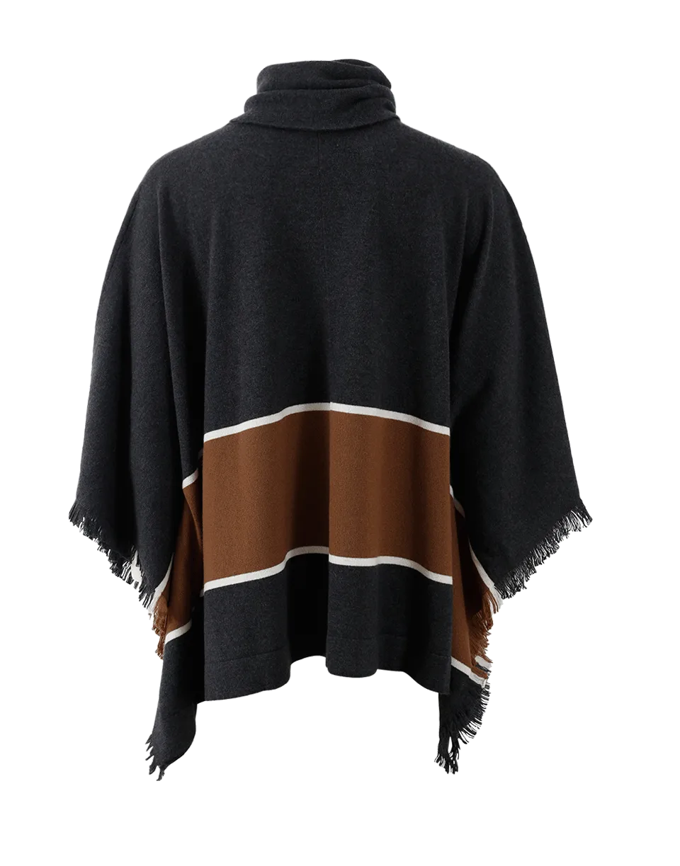 Color Block Poncho