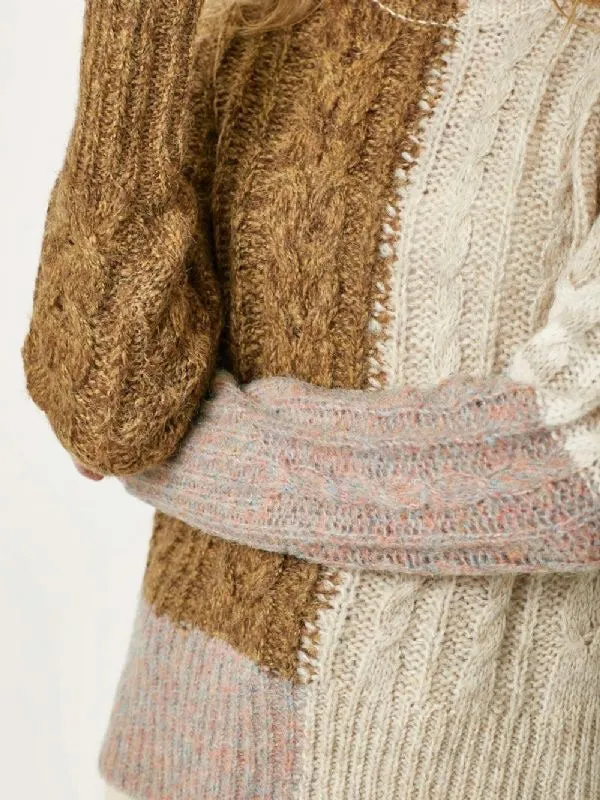 Color Block Sweater - Latte