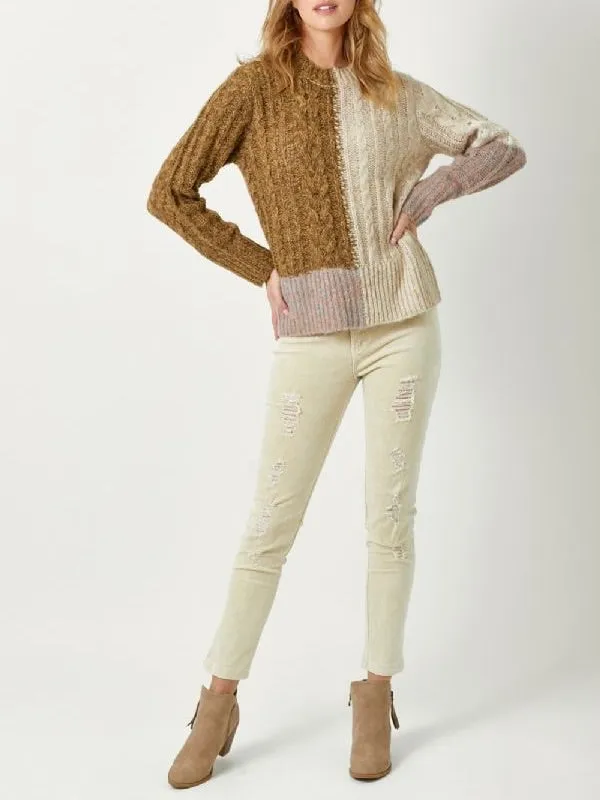 Color Block Sweater - Latte