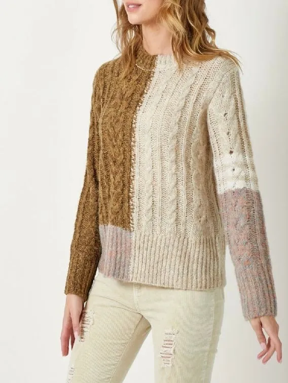 Color Block Sweater - Latte