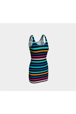 Color Stripes Bodycon Dress