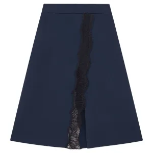 Compact Knit Lace Detailed Skirt