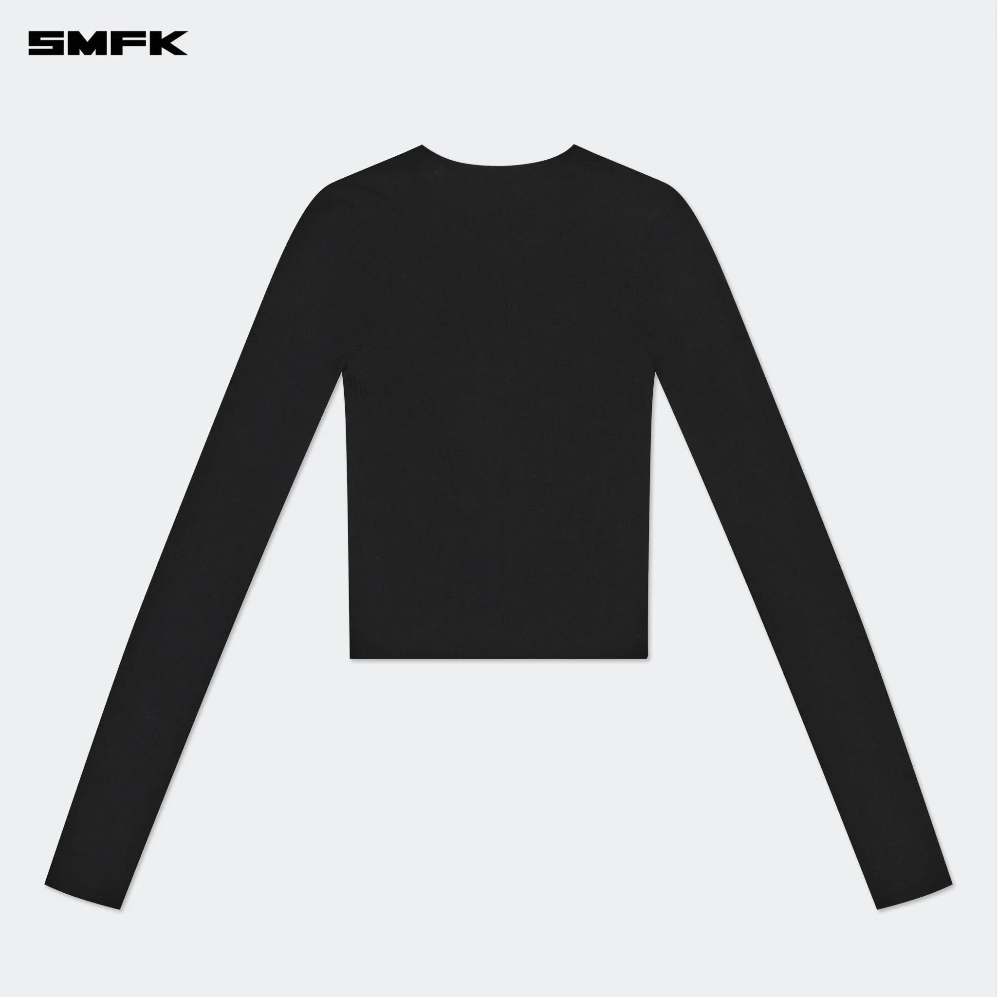 Compass Hug Knit Wool Top In Black