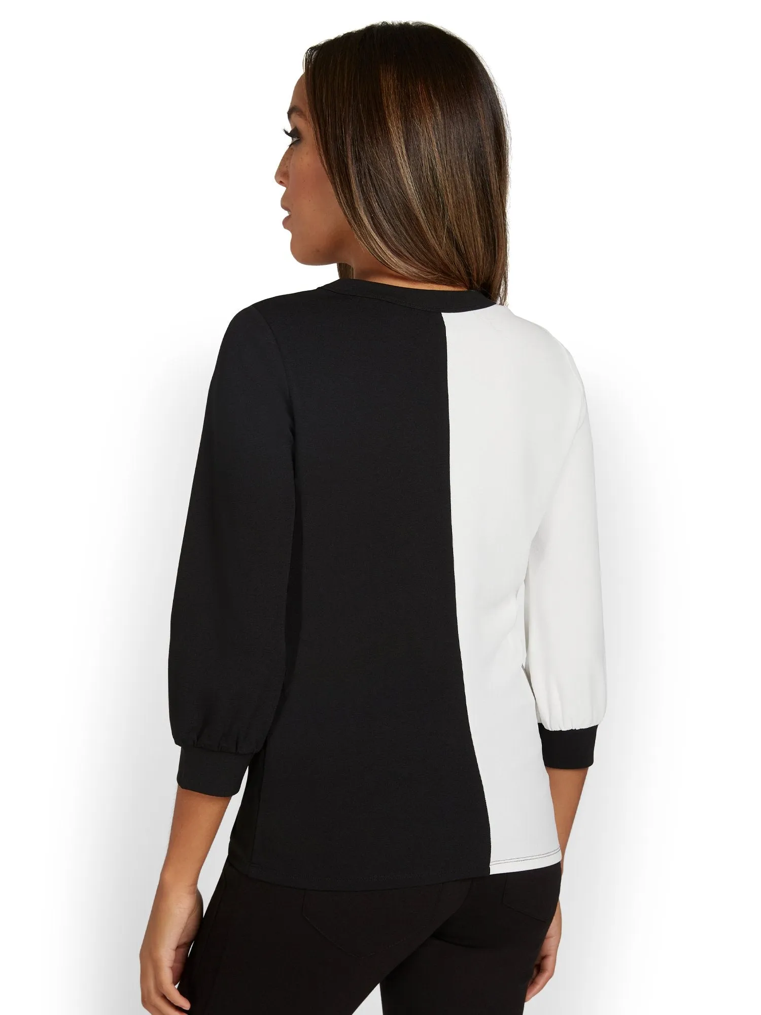 Contrast Knit Top