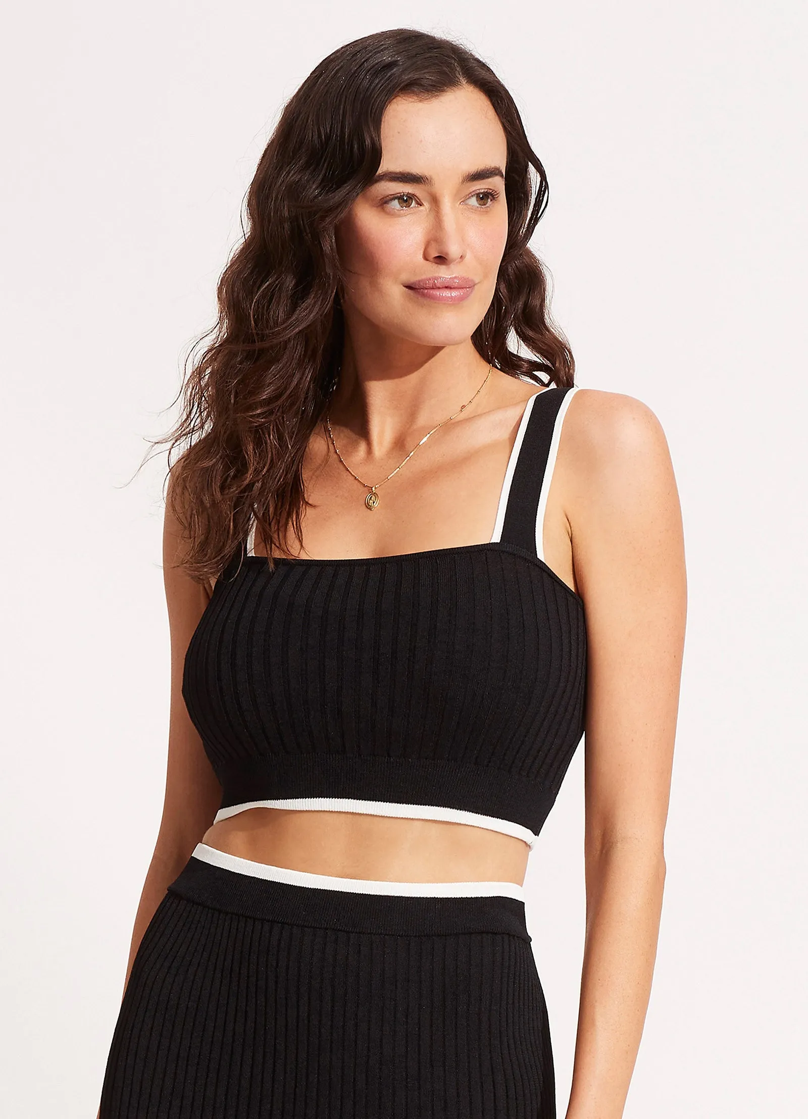 Coral Knit Top - Black