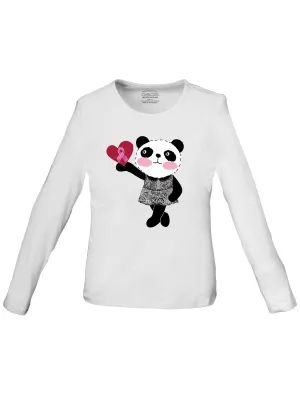 Core Stretch - "Little Miss Panda" Long Sleeve Knit Tee