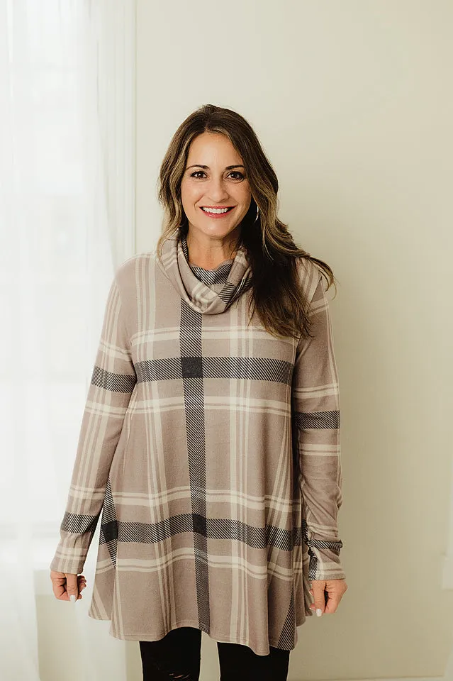 Cowl Knit Tunic Top