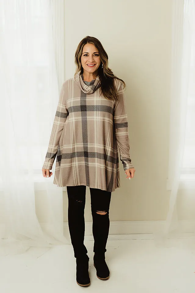 Cowl Knit Tunic Top