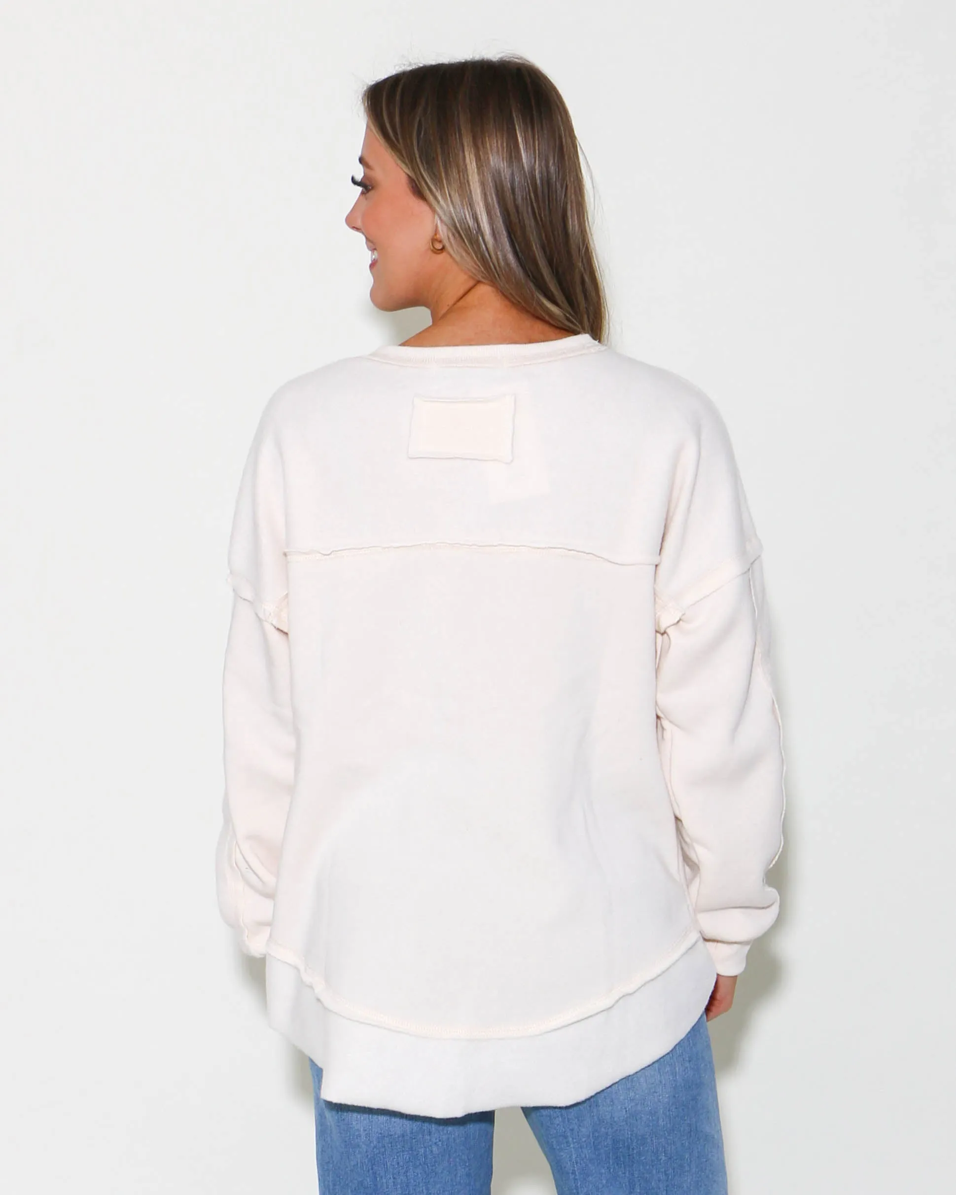 Cream Casual Knit Top