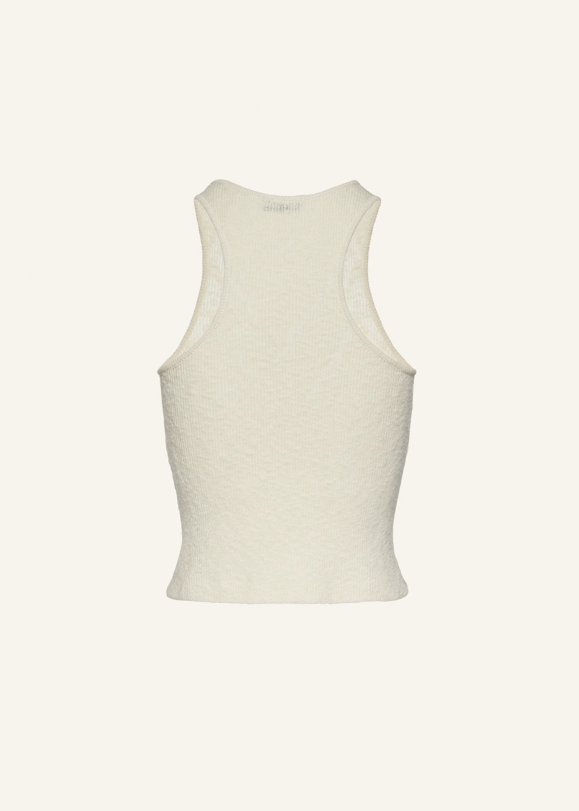 Crochet bra knit tank top in cream
