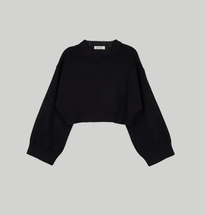 CROPPED HAIRY KNIT TOP