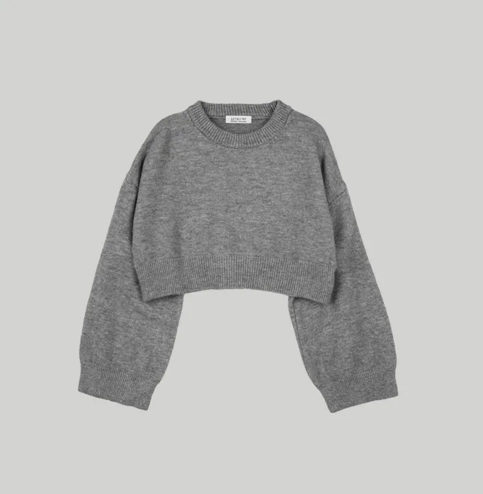 CROPPED HAIRY KNIT TOP