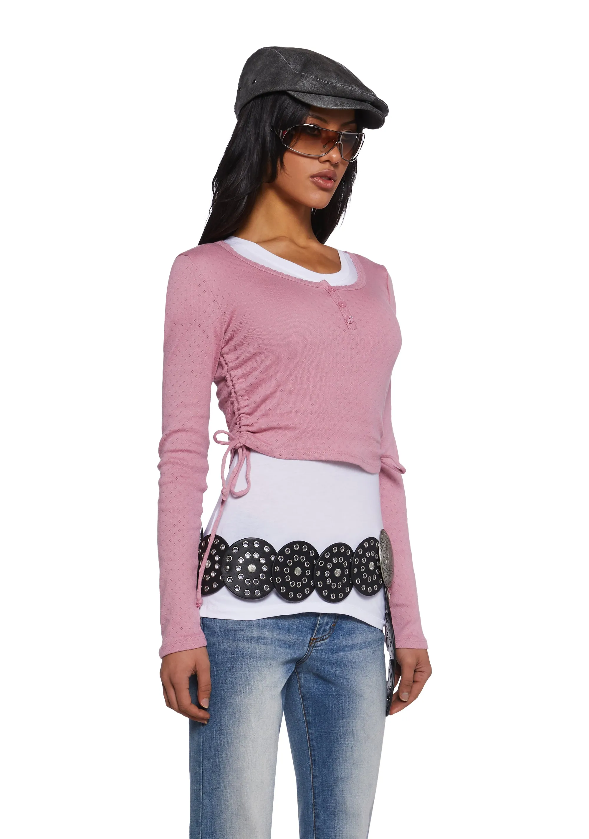 Crushed Hearts Long Sleeve Top