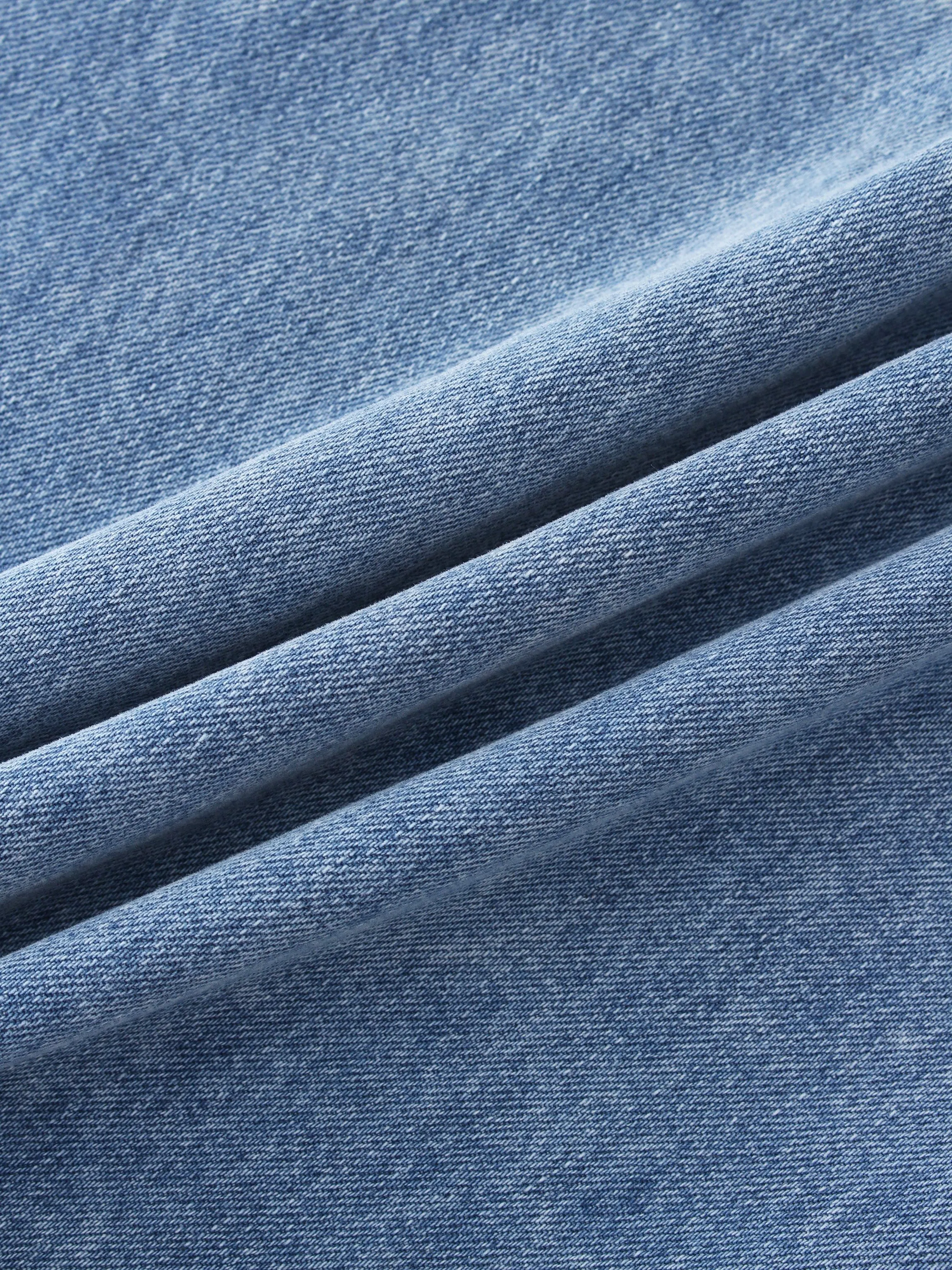Curve Seam Denim Skirt-Blue Wash