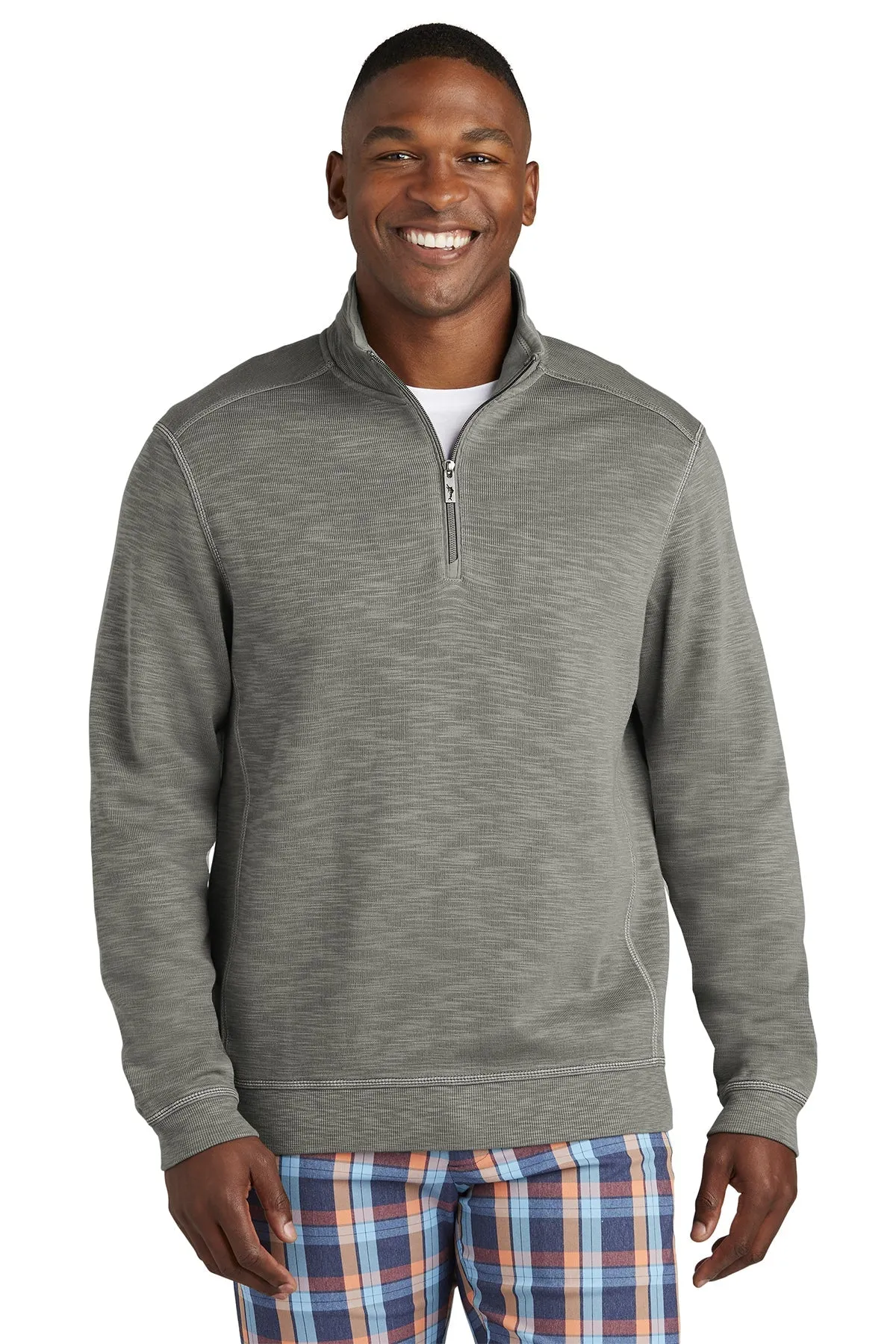 Custom Tommy Bahama Tobago Bay Quarter Zip ST226342TB Cave Grey