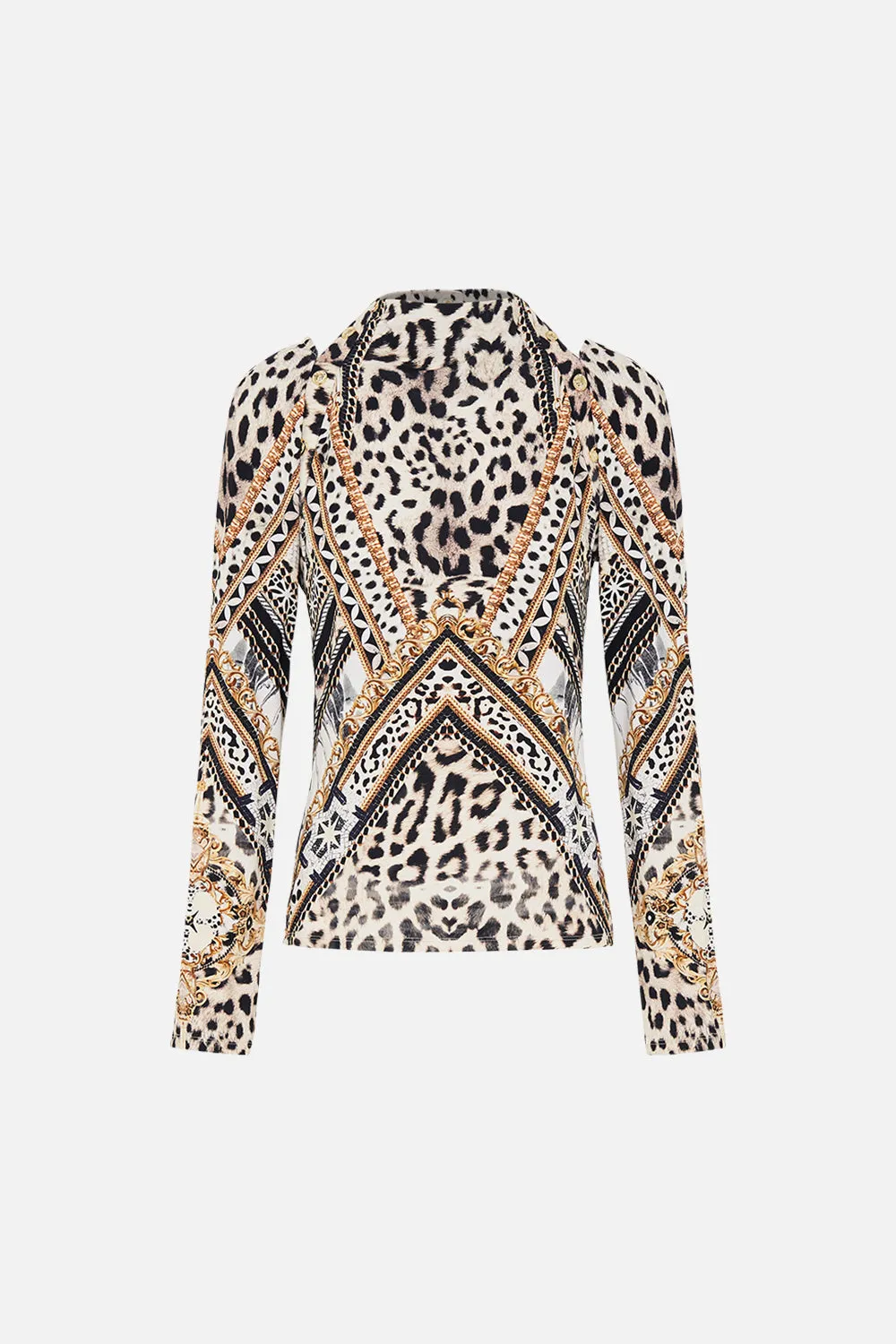 CUT OUT SHOULDER KNIT TOP MOSAIC MUSE