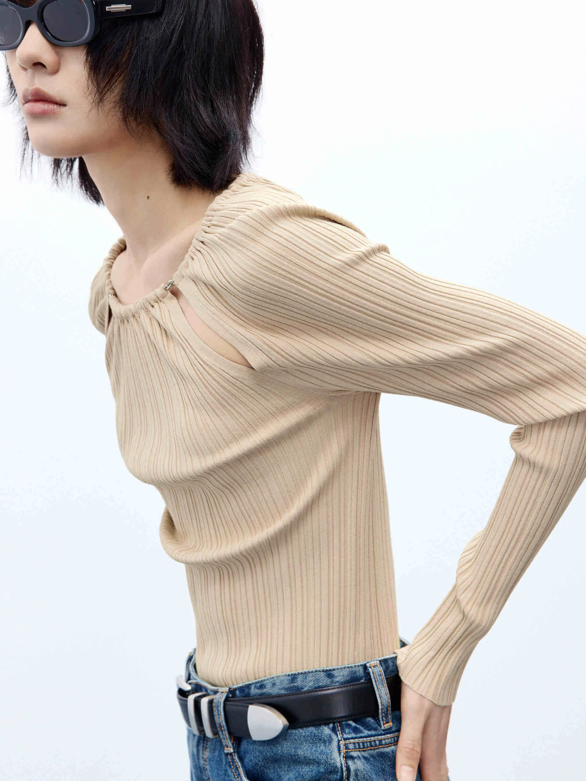 Cutout Details Knit Top