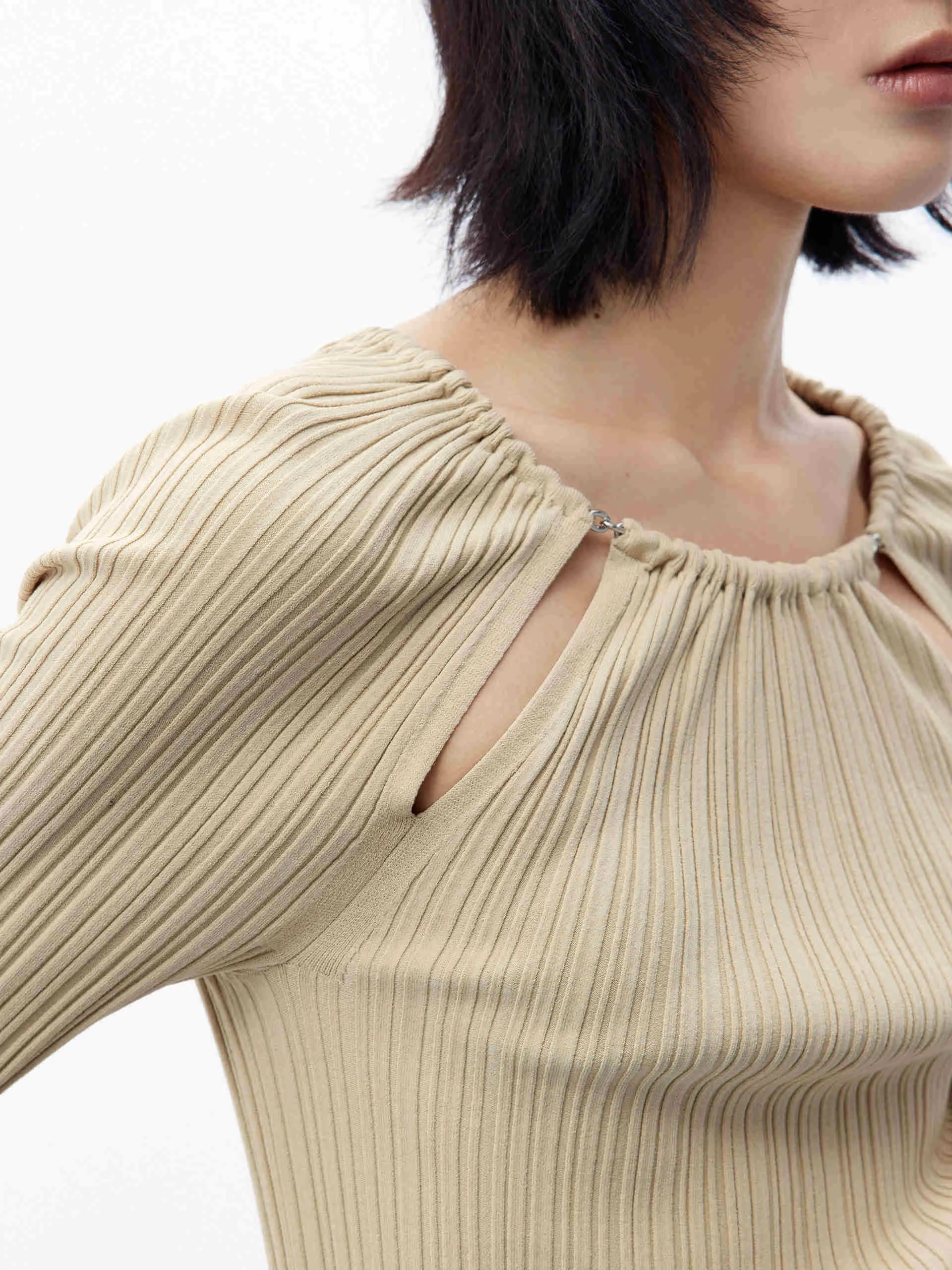 Cutout Details Knit Top