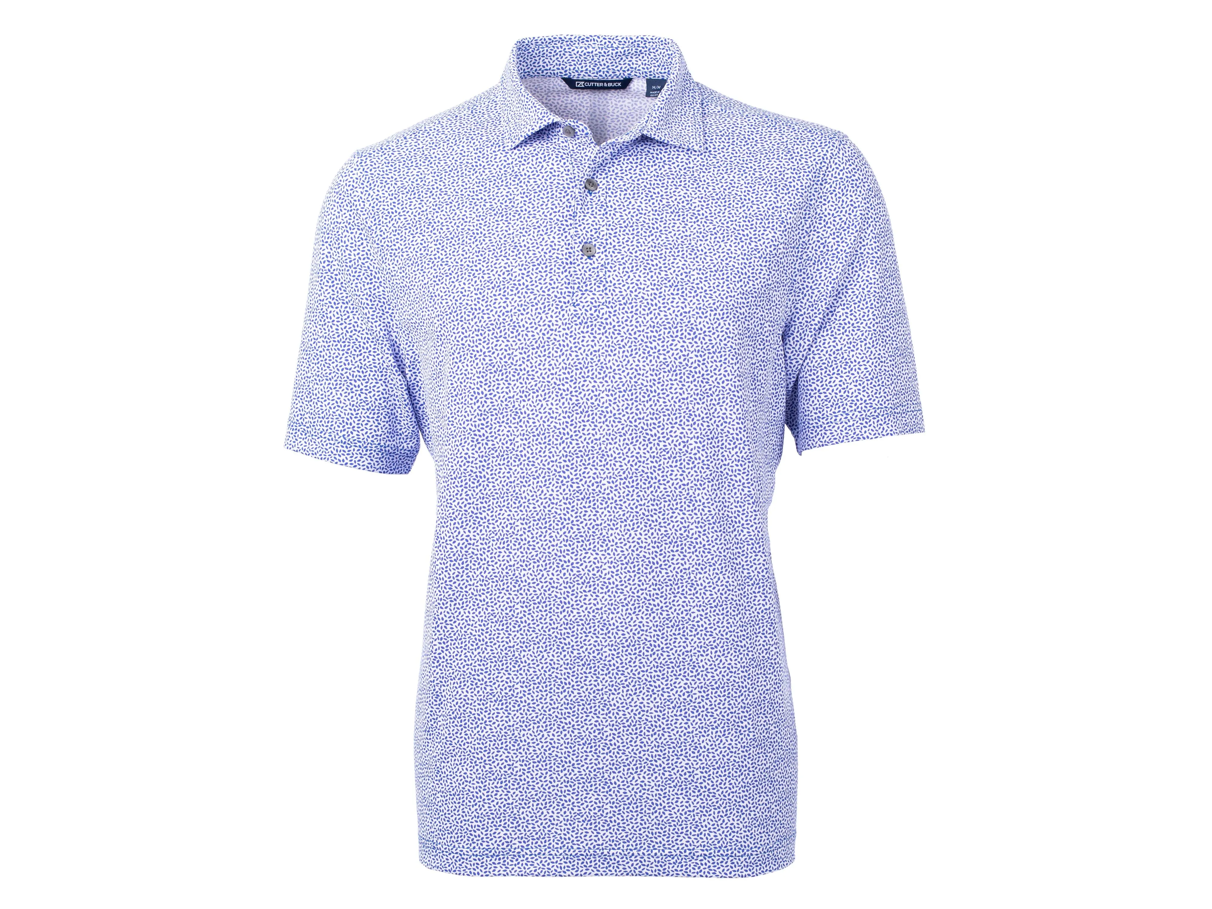 Cutter & Buck Virtue Eco Pique Botanical Print Recycled Mens Polo
