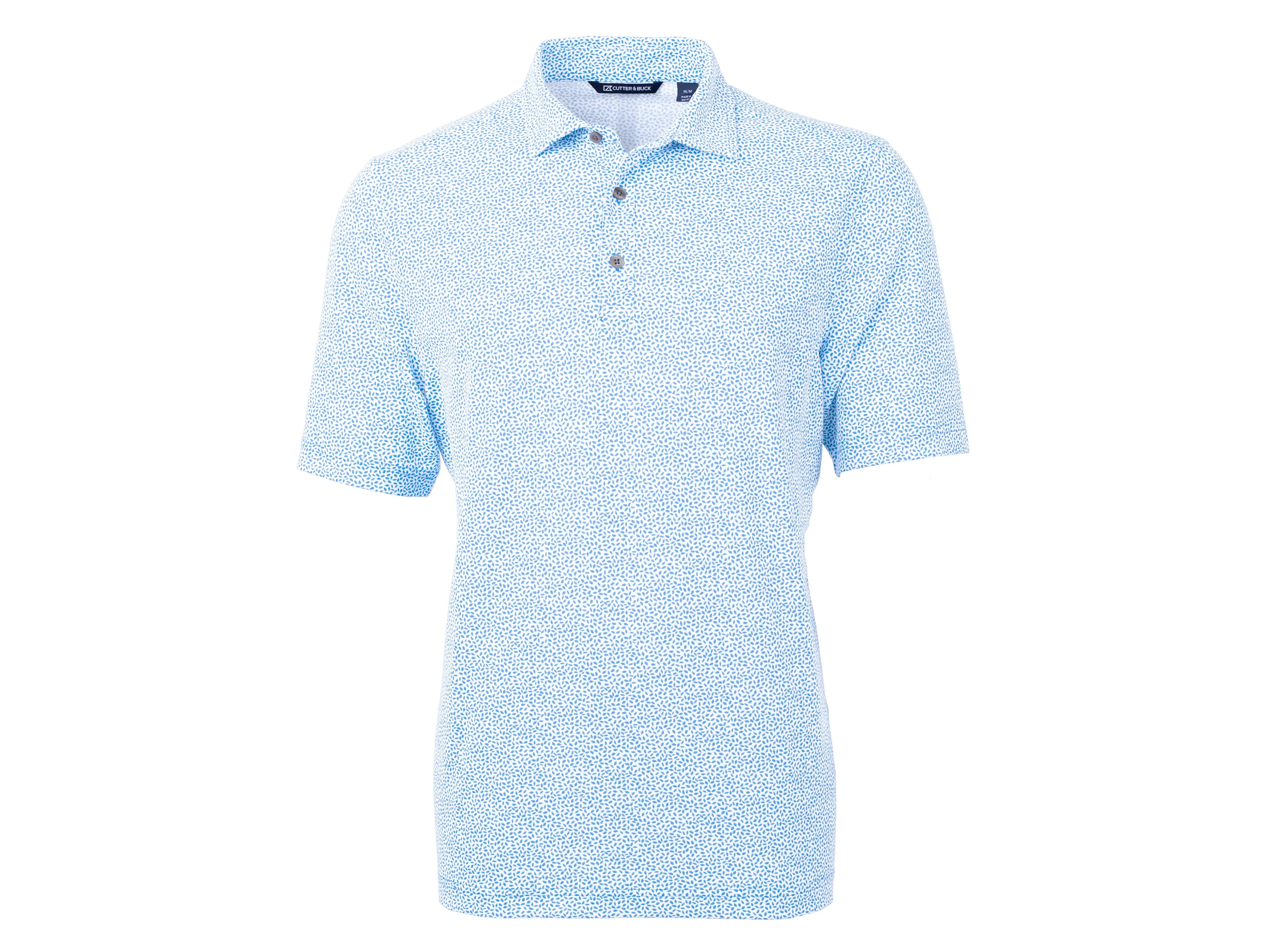 Cutter & Buck Virtue Eco Pique Botanical Print Recycled Mens Polo