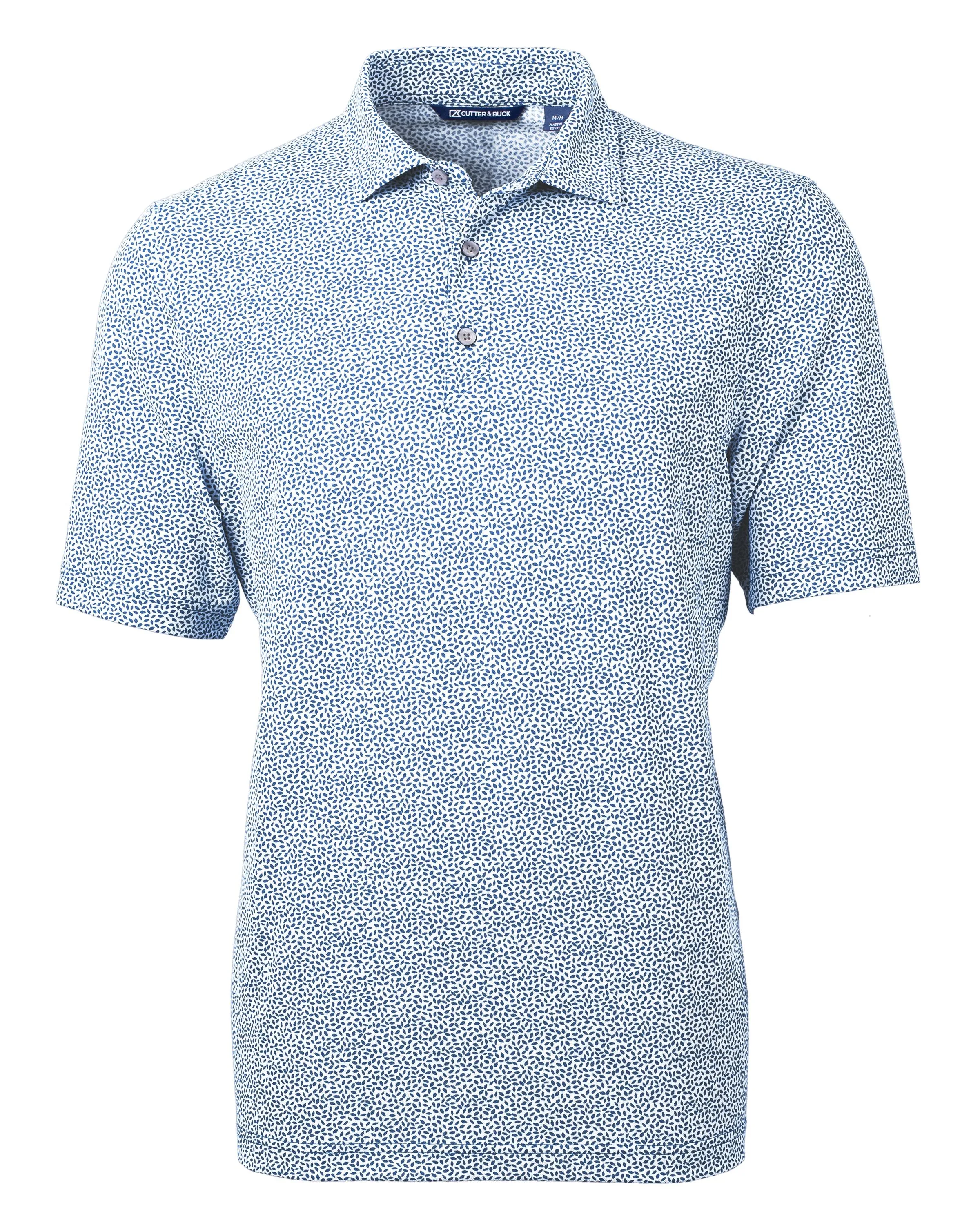 Cutter & Buck Virtue Eco Pique Botanical Print Recycled Mens Polo