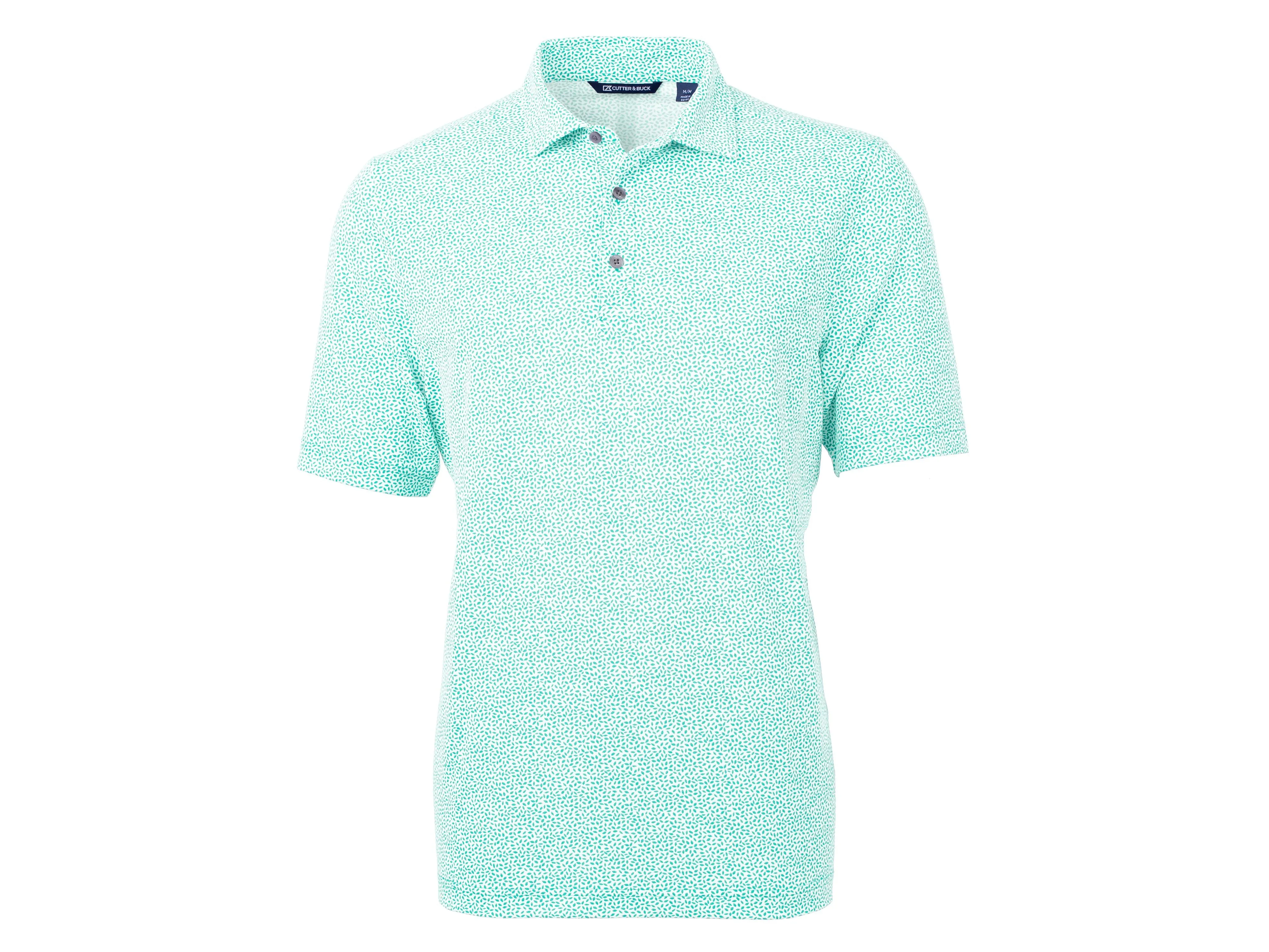 Cutter & Buck Virtue Eco Pique Botanical Print Recycled Mens Polo