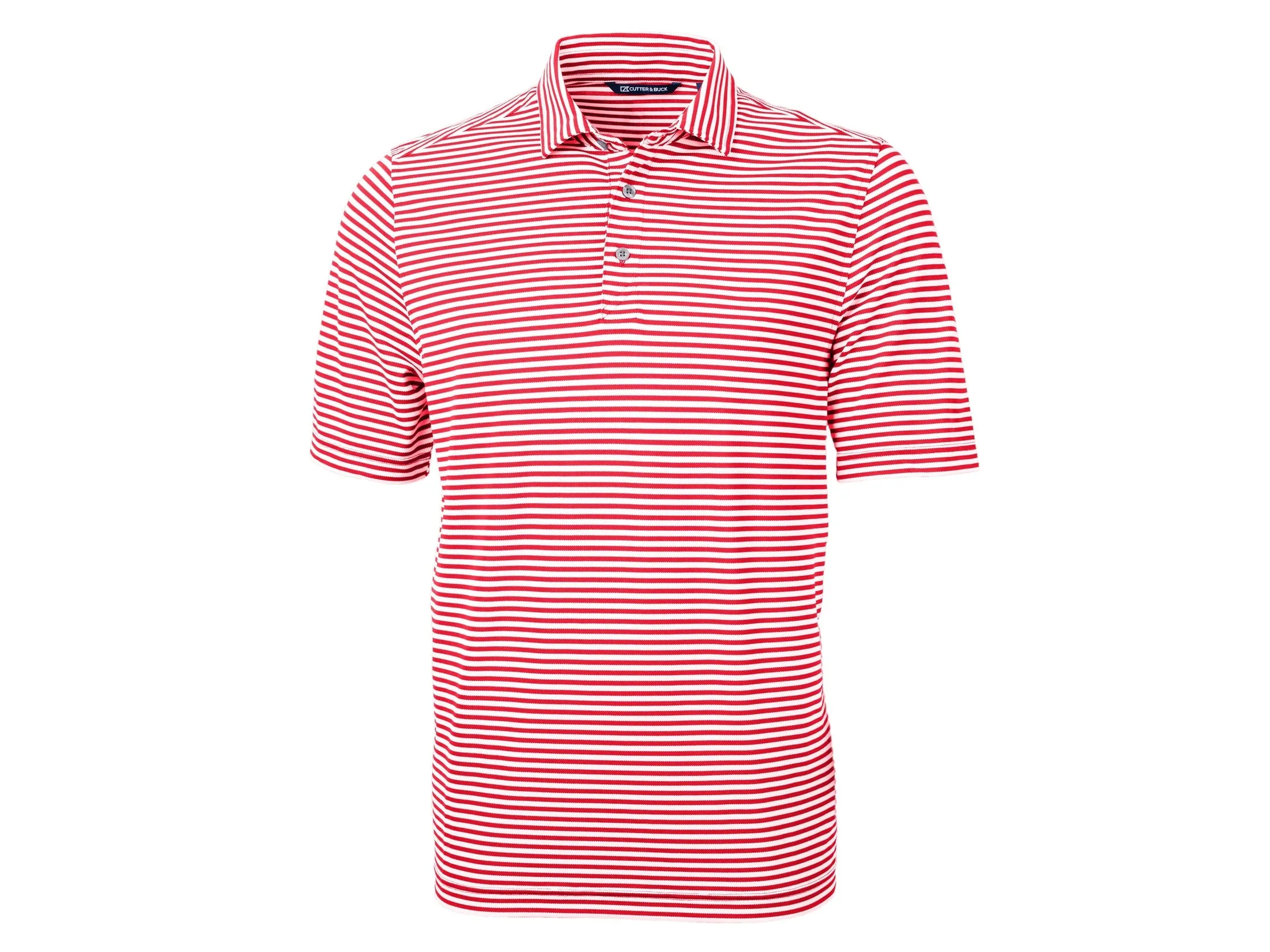 Cutter & Buck Virtue Eco Pique Stripe Recycled Mens Big and Tall Polo