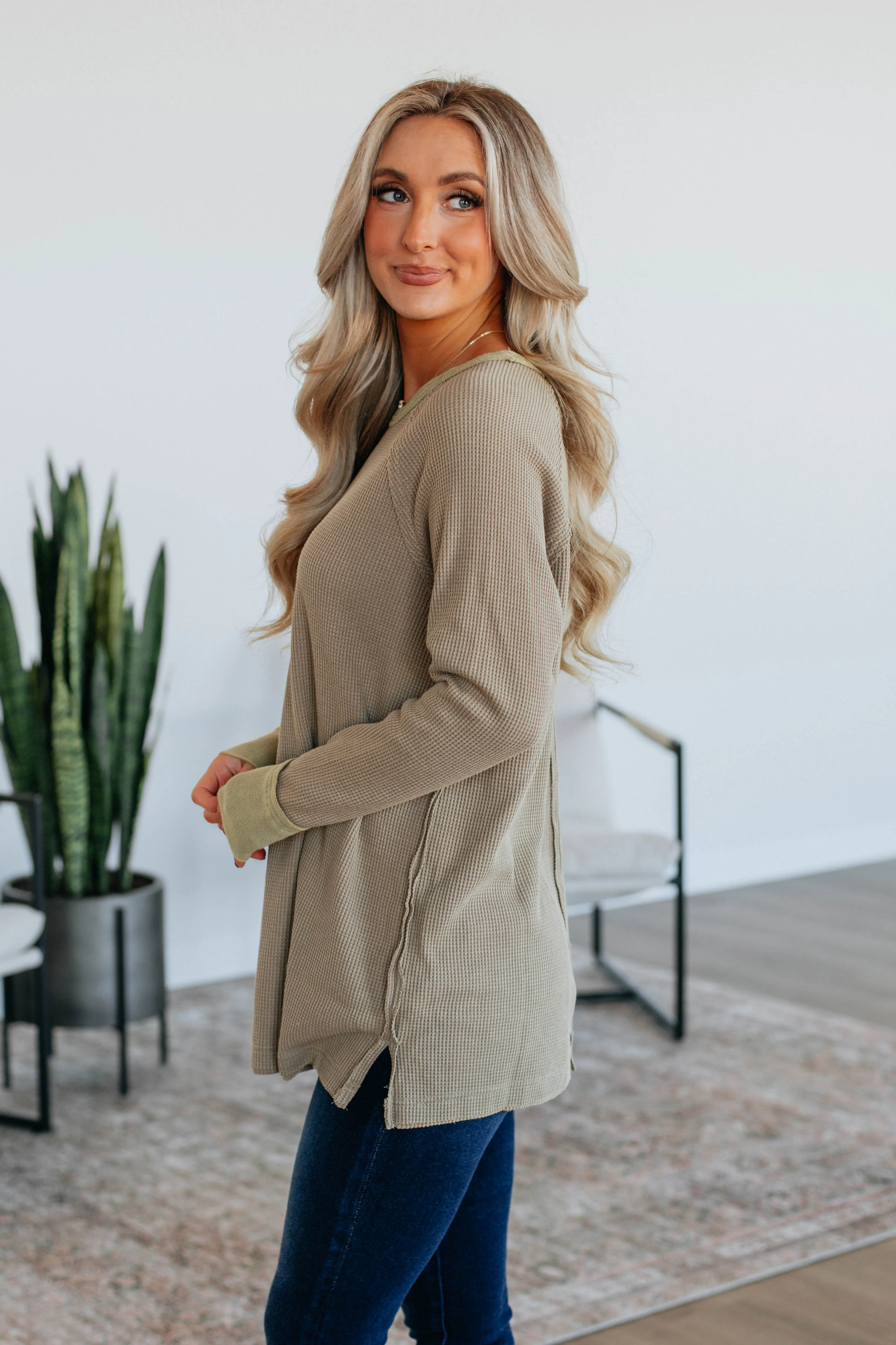 Dafina Knit Top - Artichoke