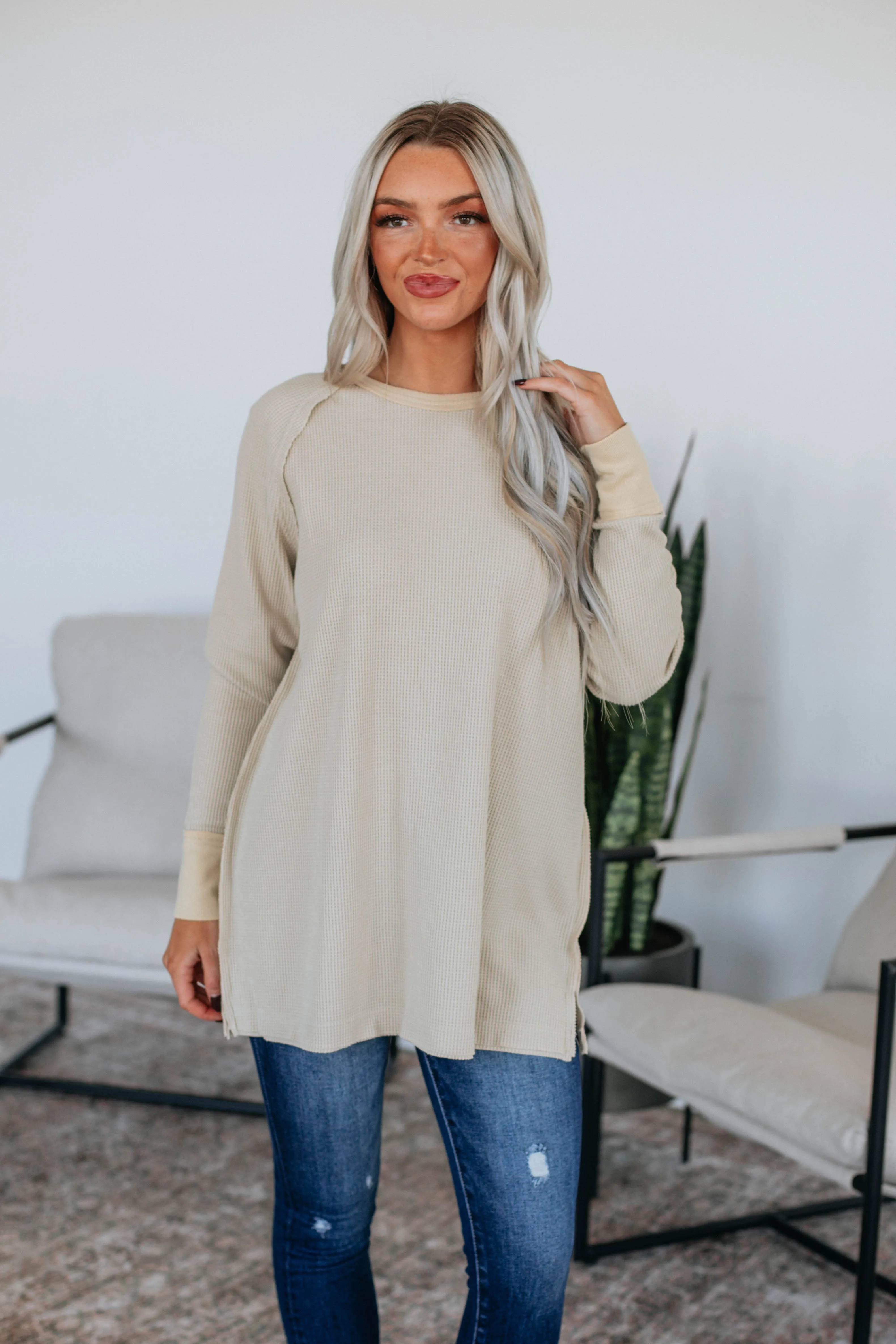 Dafina Knit Top - Oatmeal