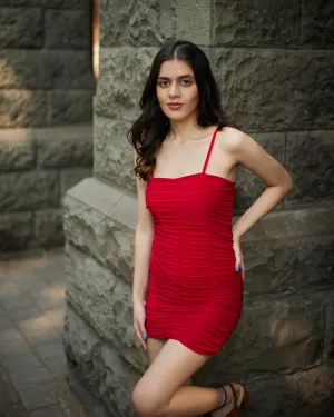 Daring Rouge Sleeveless Red Mini Dress