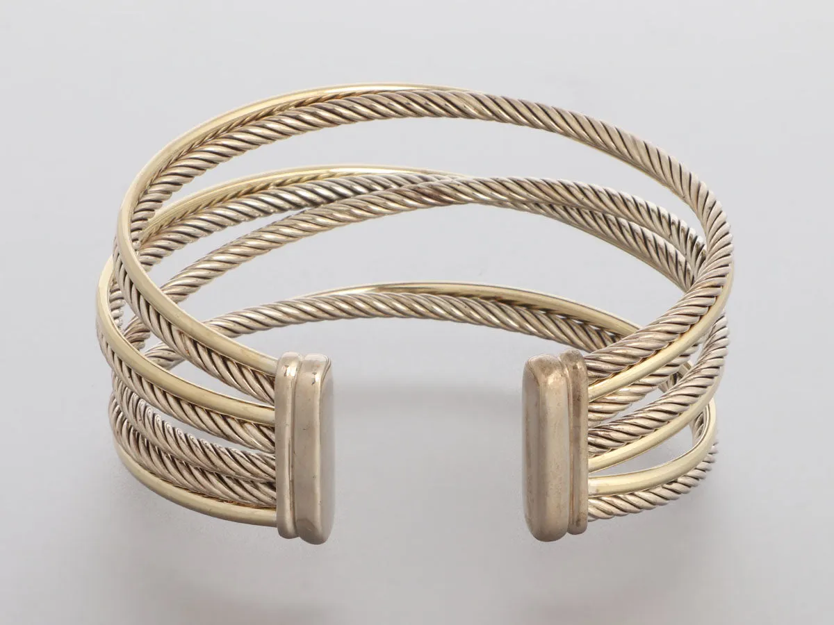 David Yurman Wide Two-Tone Crossover Cuff
