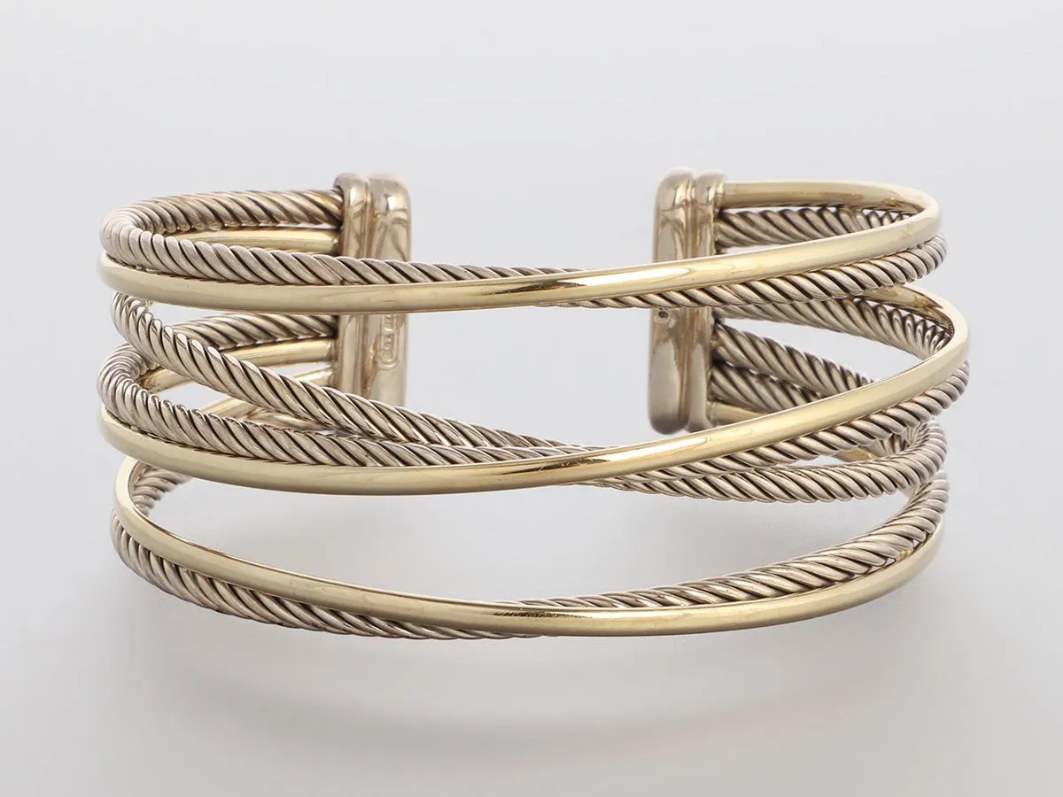 David Yurman Wide Two-Tone Crossover Cuff