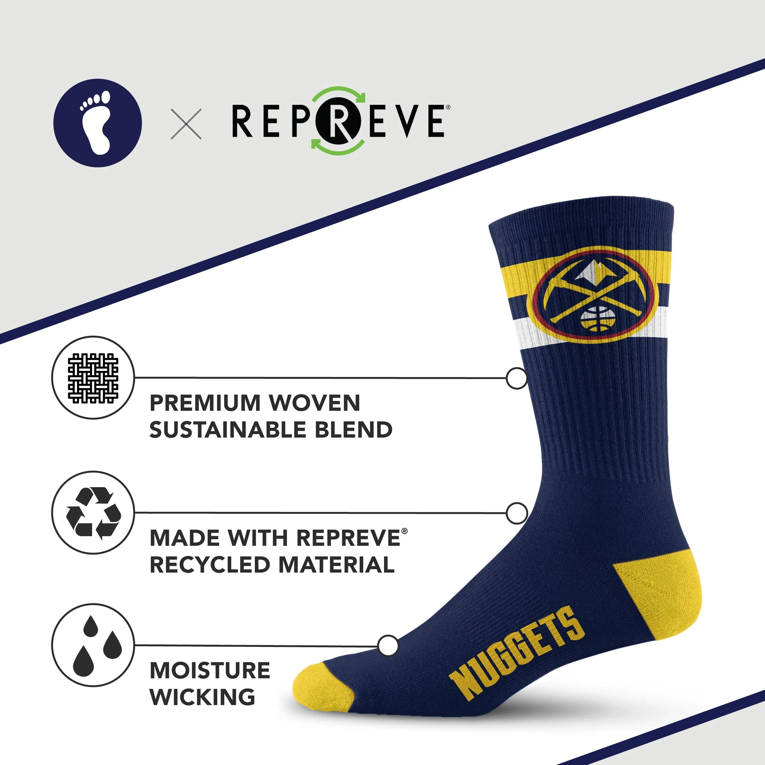 Denver Nuggets Legend Premium Crew Socks