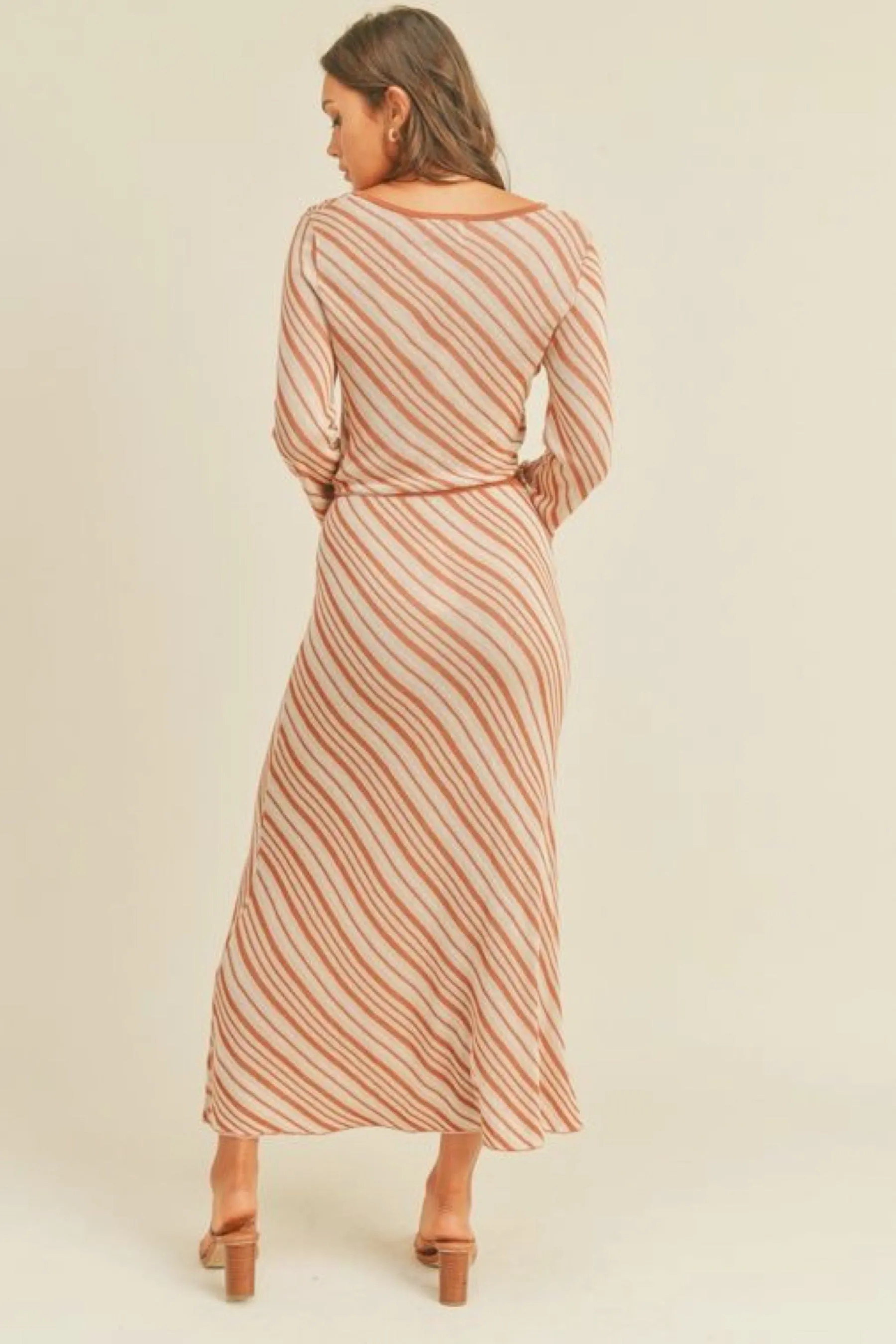 Diagonal Stripe Knit Top