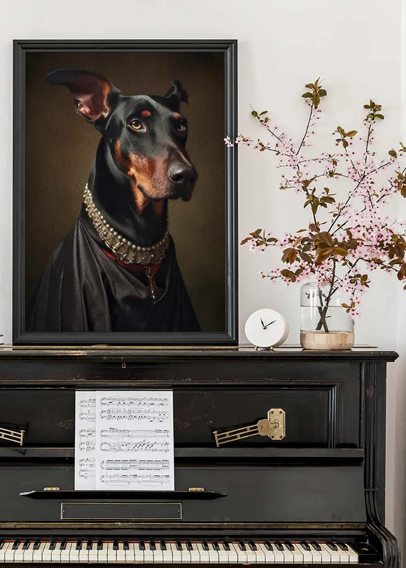 Doberman Dog Portrait Print