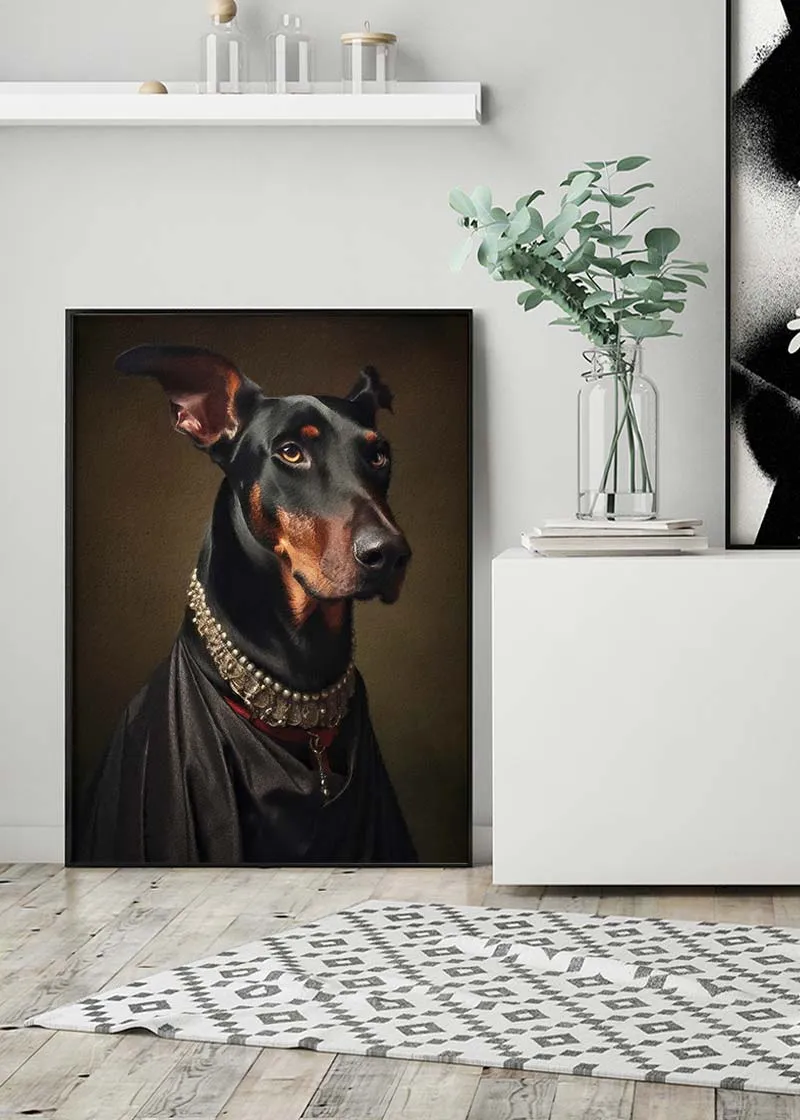 Doberman Dog Portrait Print