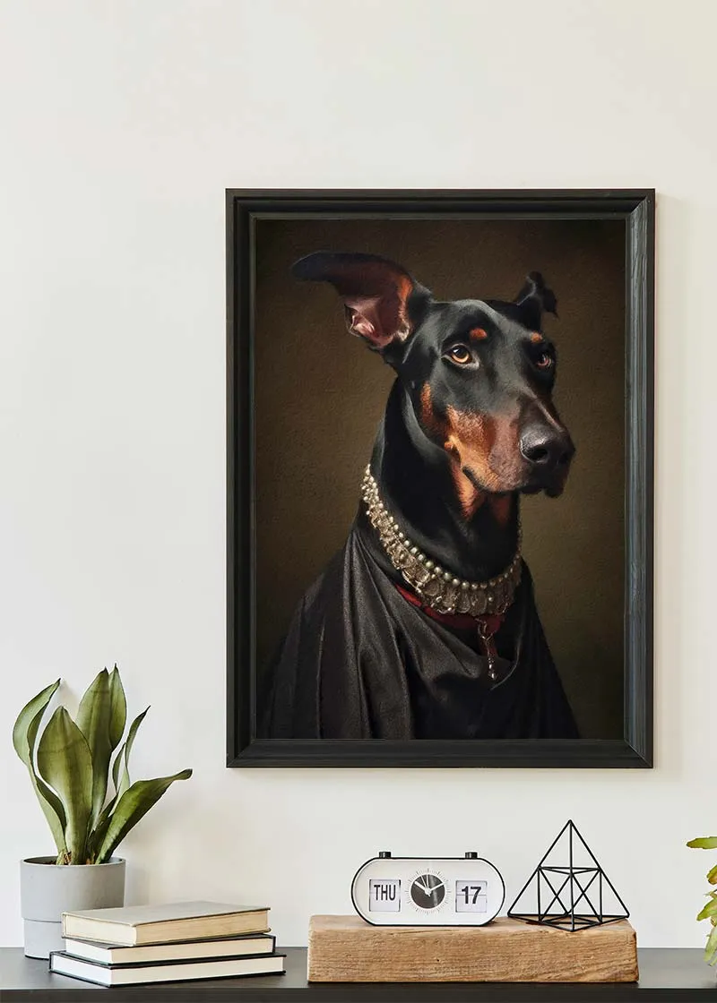 Doberman Dog Portrait Print