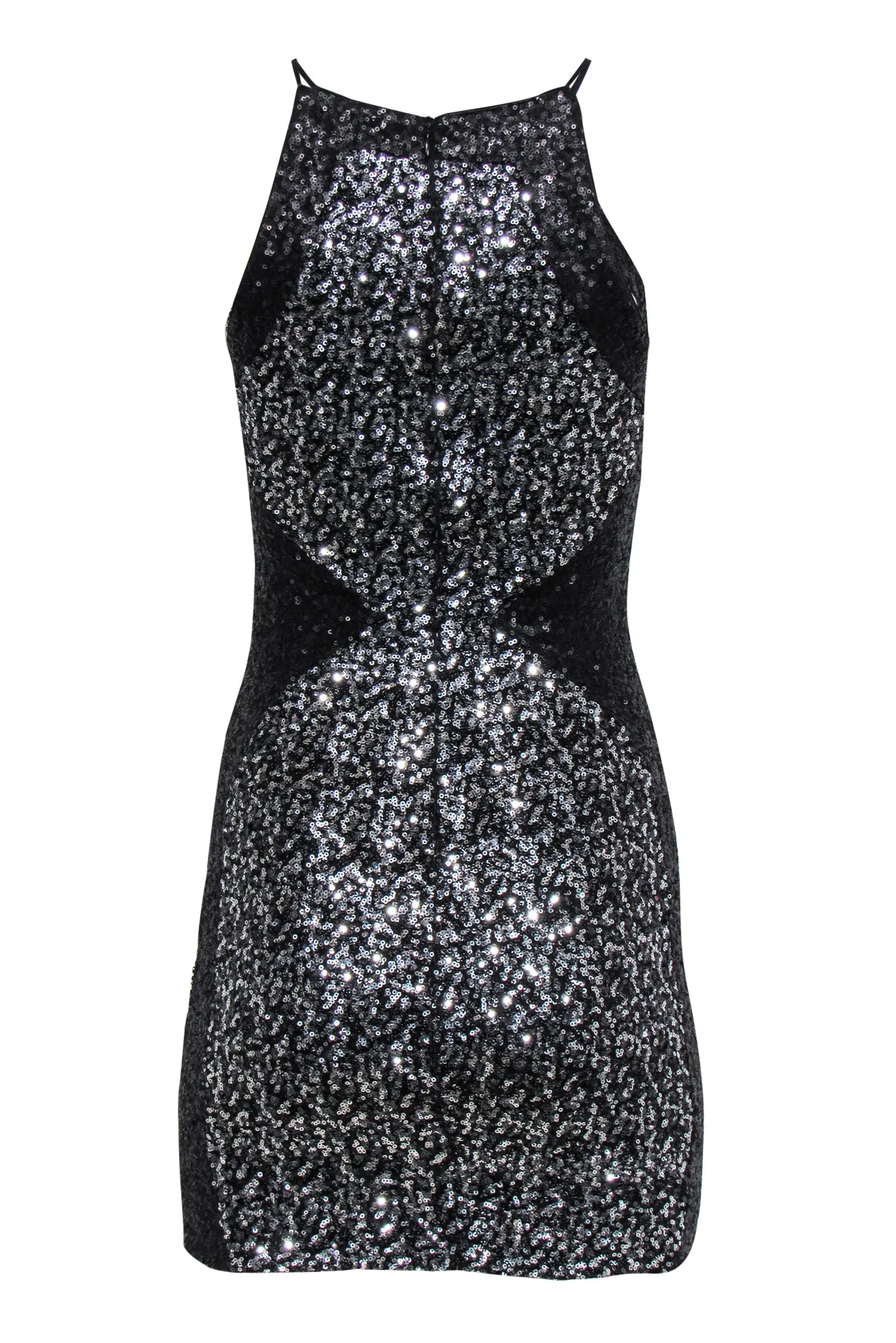 Dress the Population - Black & Silver Sequined Bodycon Dress Sz XS