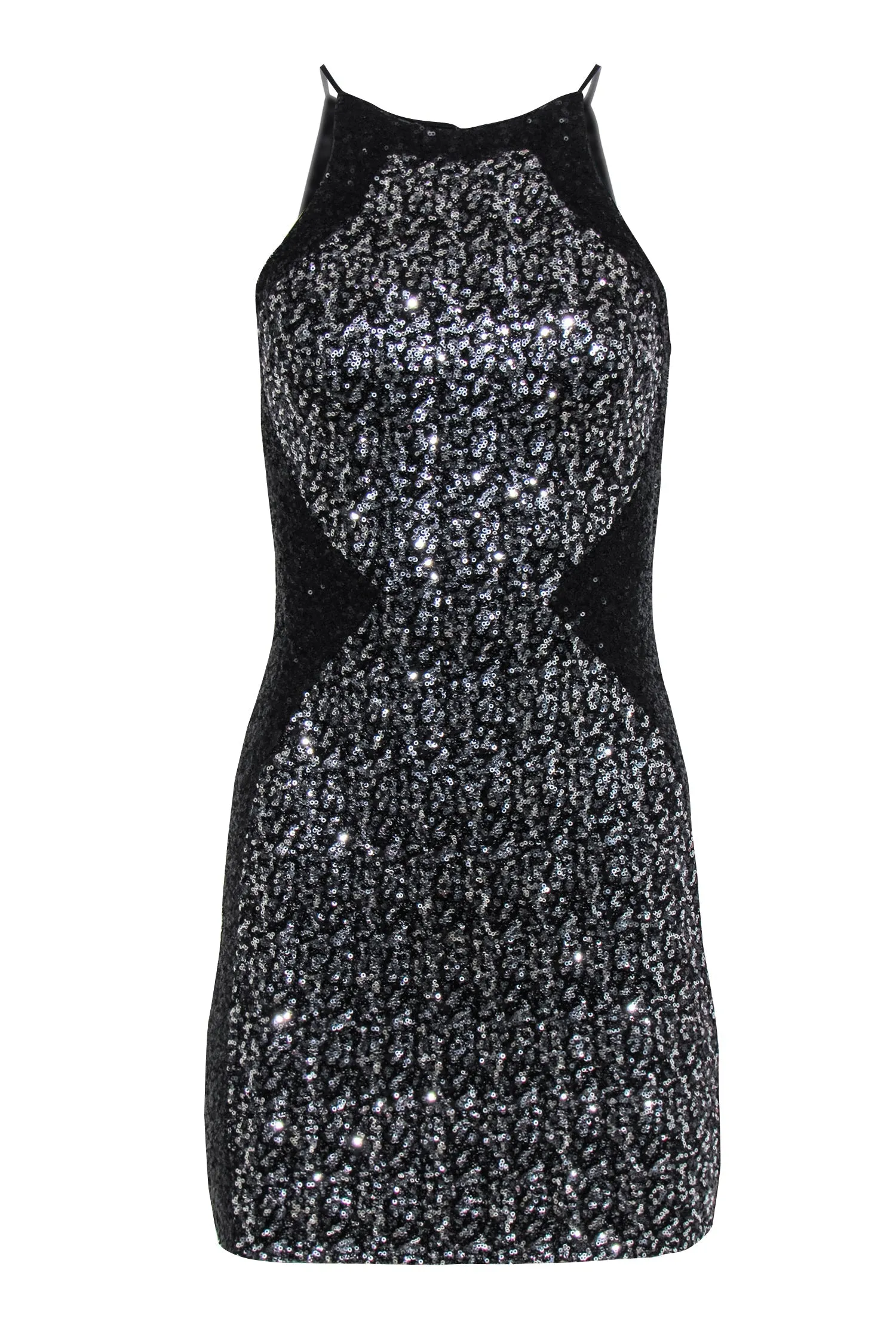 Dress the Population - Black & Silver Sequined Bodycon Dress Sz XS