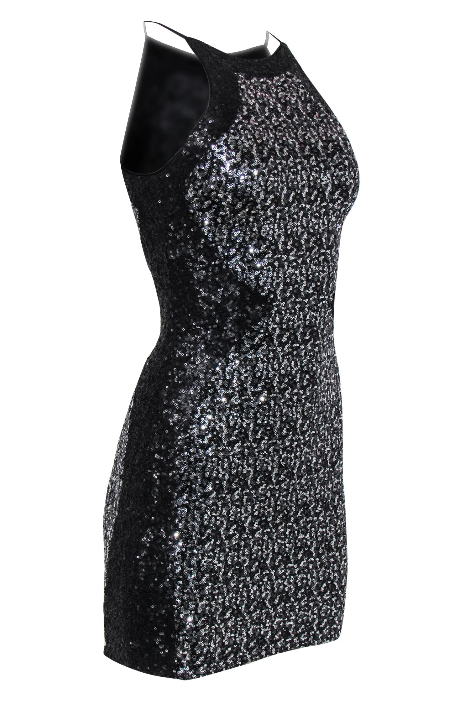 Dress the Population - Black & Silver Sequined Bodycon Dress Sz XS