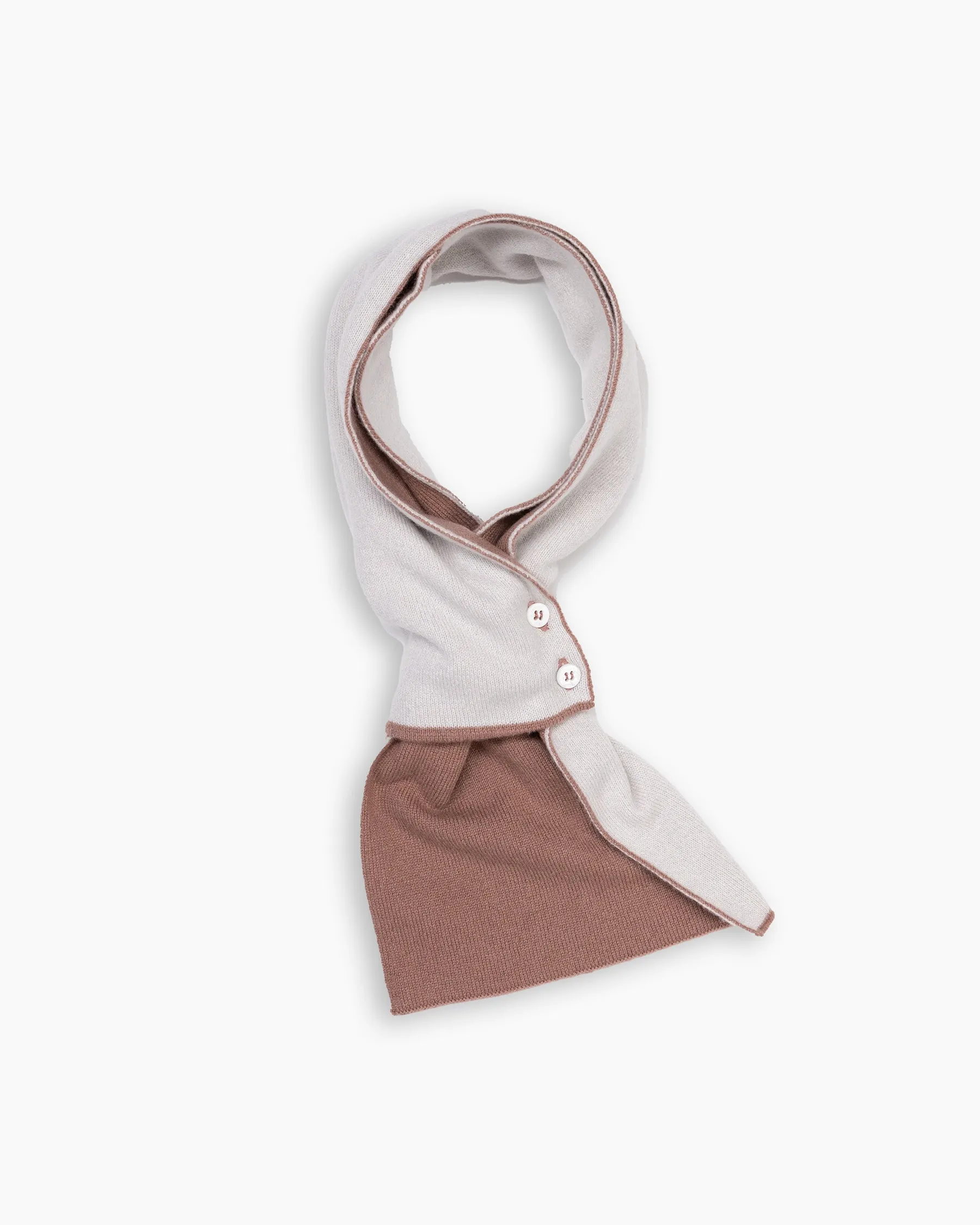 Dusty Pink & White Cashmere Mini Scarf