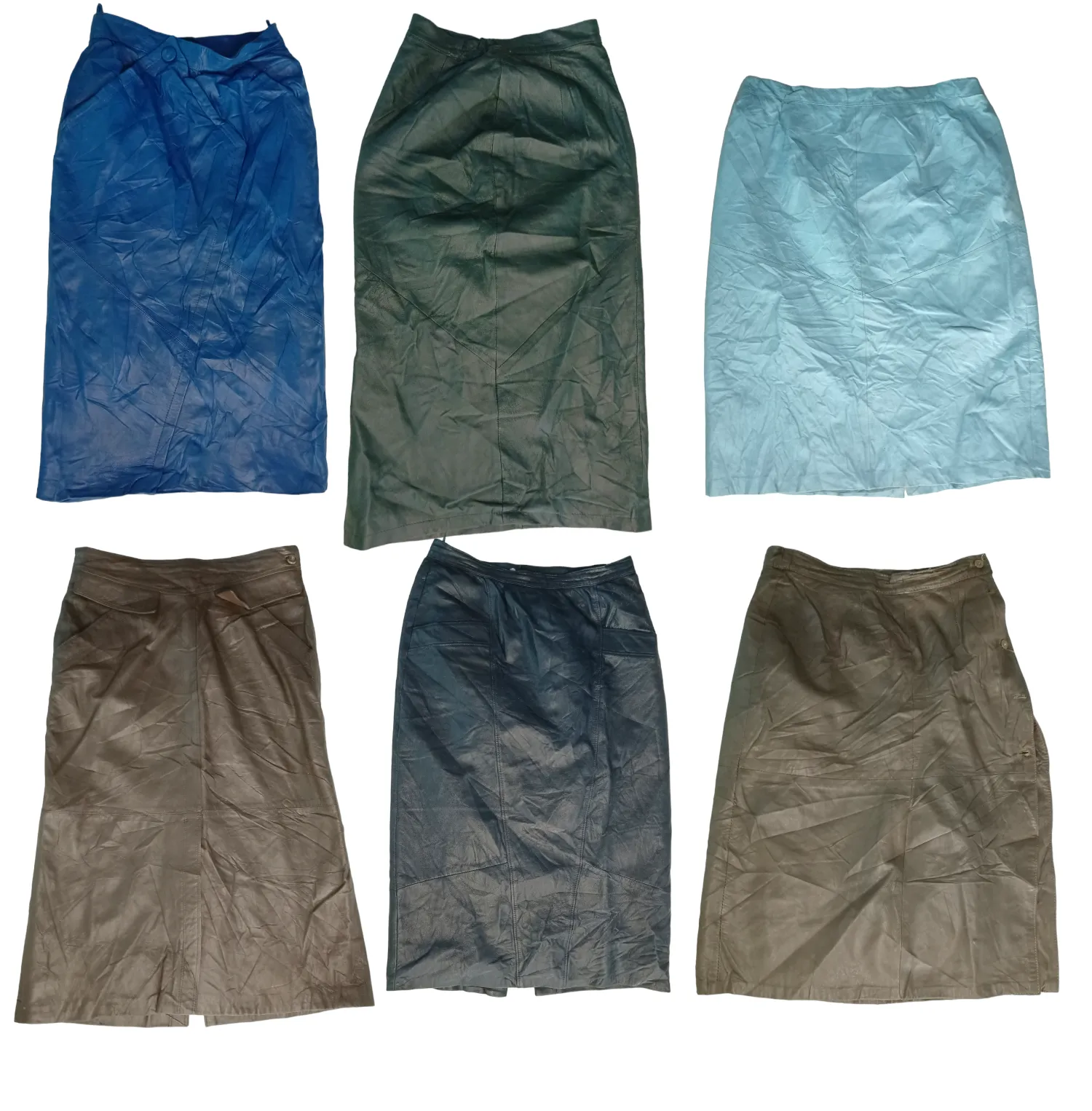 Earth Tones: Vintage Y2K Leather Skirt Collection🌍👗✨ (H-056)