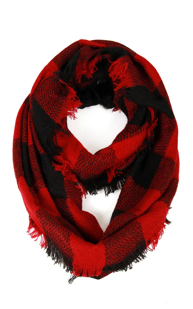 EAS8628 Buffalo Plaid Woven Infinity