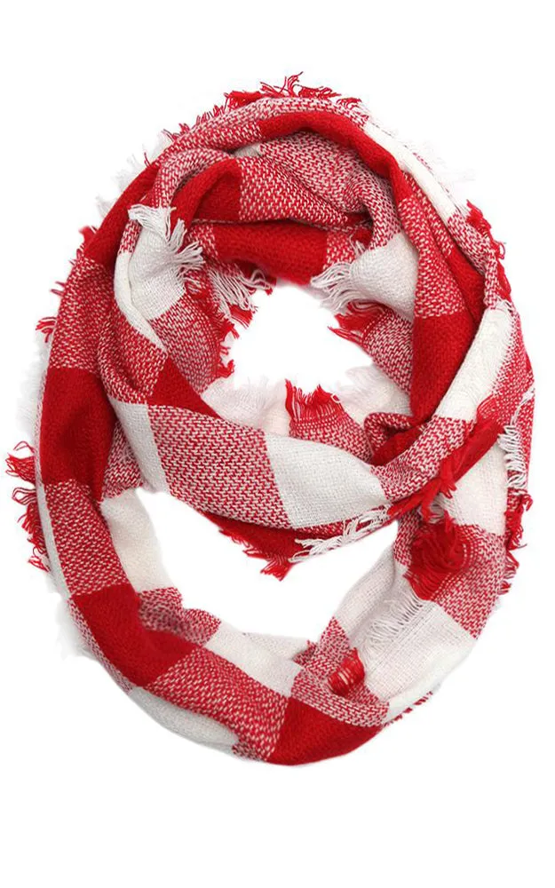 EAS8628 Buffalo Plaid Woven Infinity