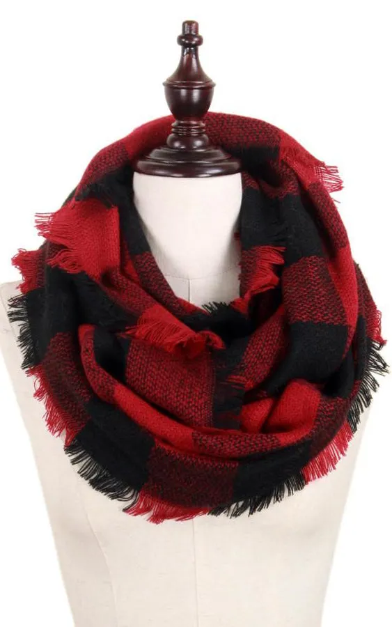EAS8628 Buffalo Plaid Woven Infinity