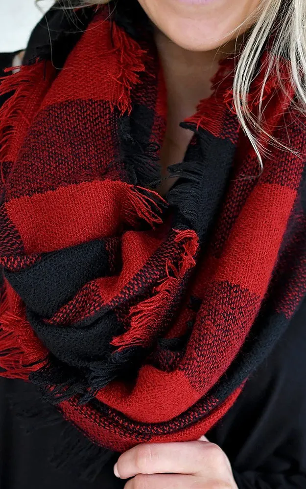 EAS8628 Buffalo Plaid Woven Infinity