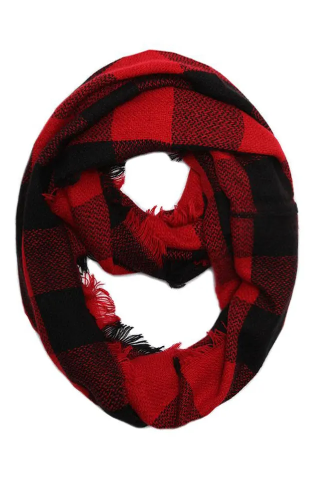 EAS8628 Buffalo Plaid Woven Infinity