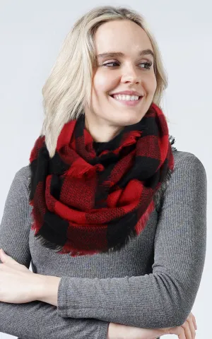 EAS8628 Buffalo Plaid Woven Infinity