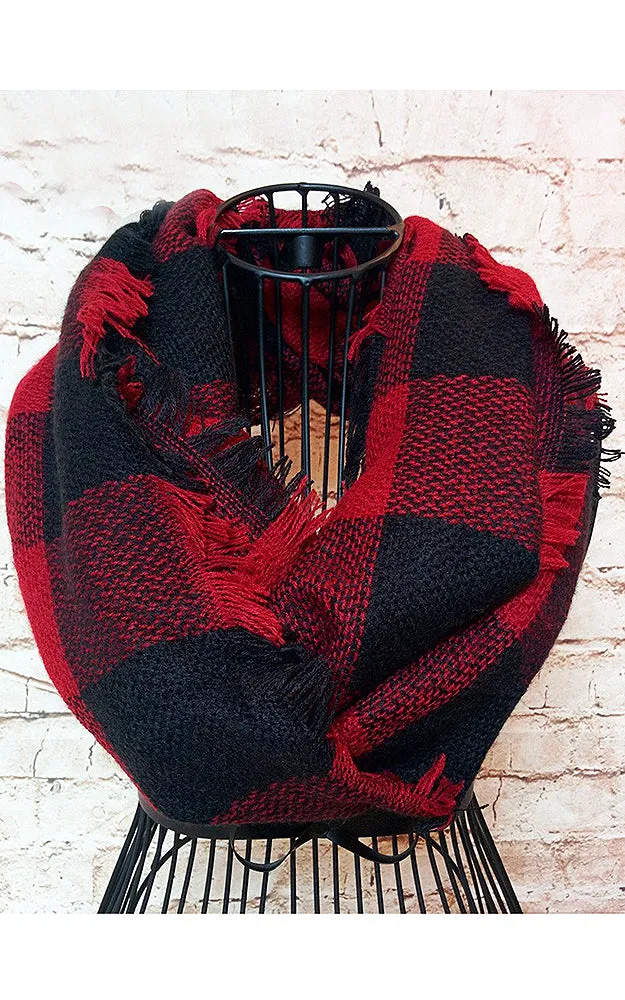EAS8628 Buffalo Plaid Woven Infinity