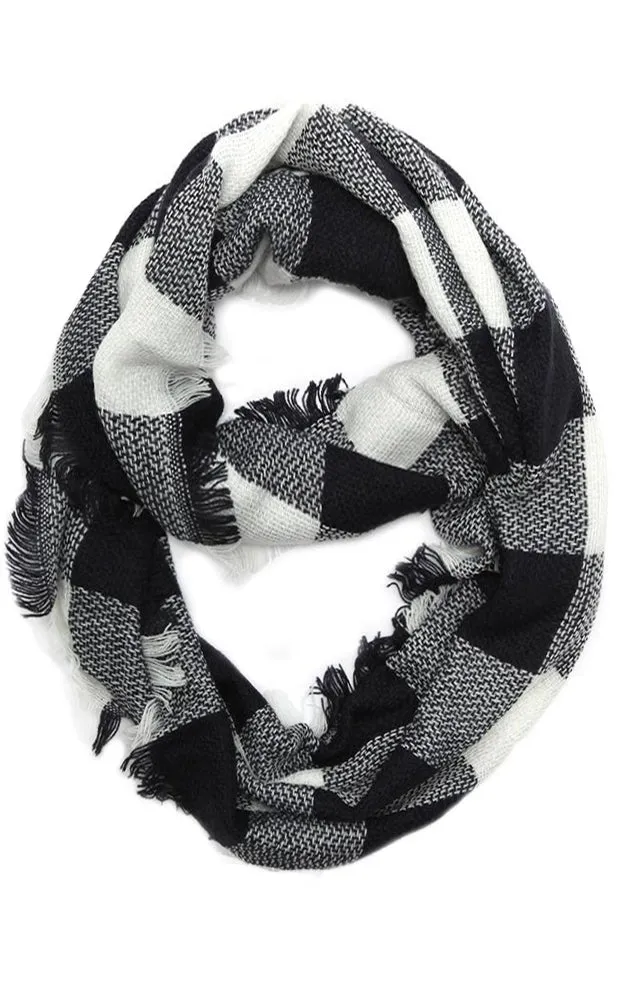 EAS8628 Buffalo Plaid Woven Infinity